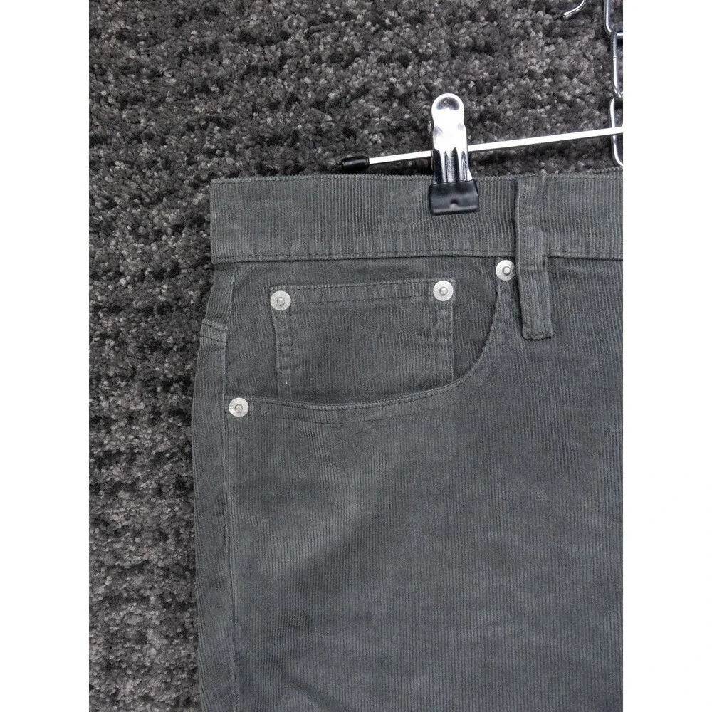 J Crew Pants Mens 32 Actual 35x28 Gray Vintage Slim Straight Stretch Corduroy